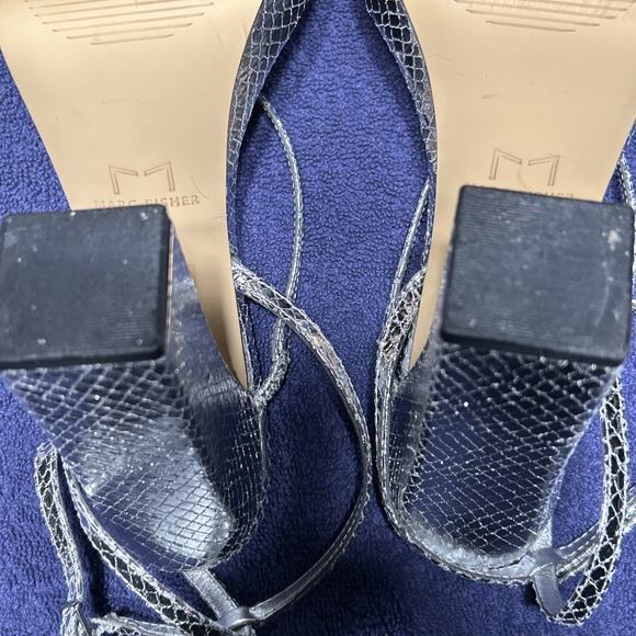 Marc Fisher Women's Katin Metallic Ankle Strap Shoes 8.5 Lightly Pre -Loved $29 - Picture 10 of 11